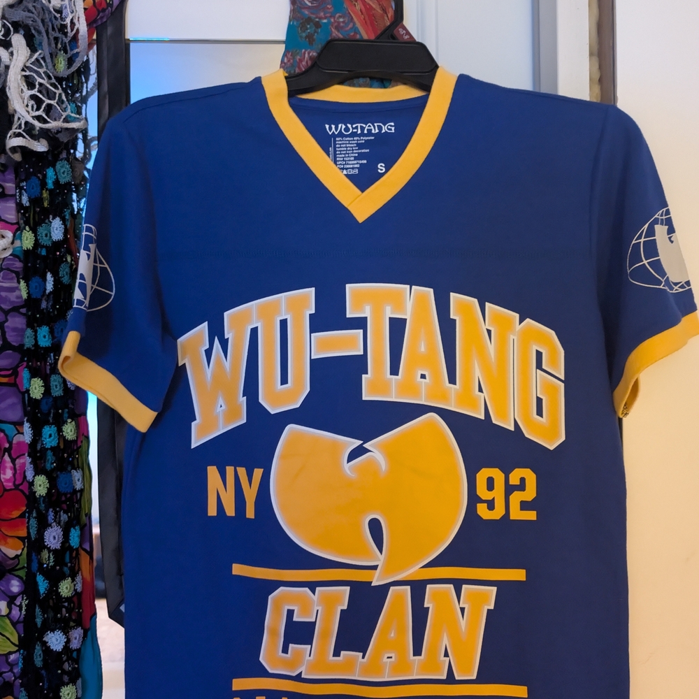 Wu-Tang Clan Graphic Tee Blue and Yellow Men's Jersey